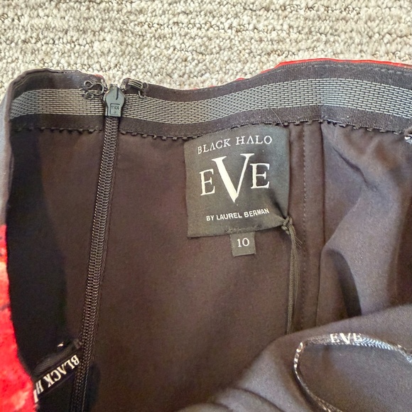 NWT Black Halo EVE Strapless Black and Roses Dress SZ 10 Womans High-Low Holiday - Picture 9 of 17